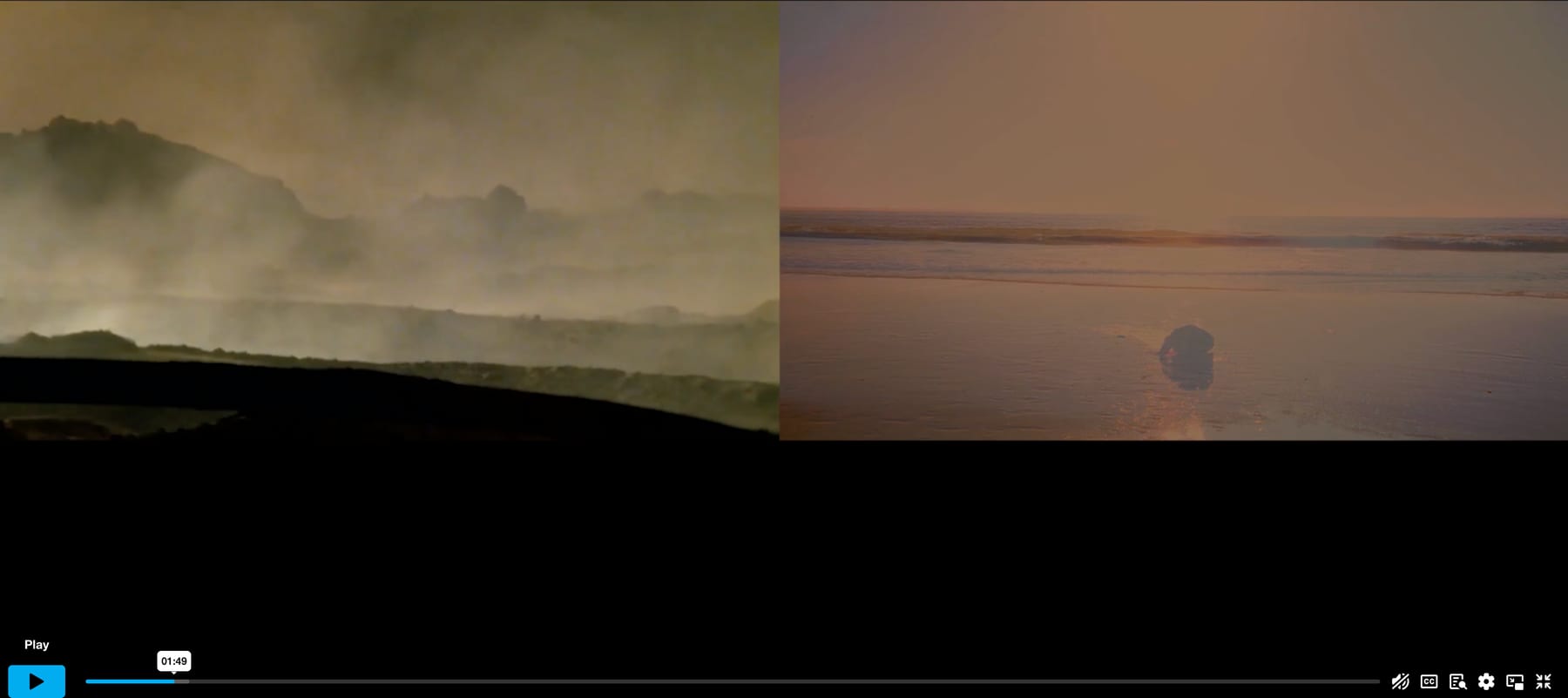 An amber sea and sky meeting at the horizon — At the Edge of the Sea